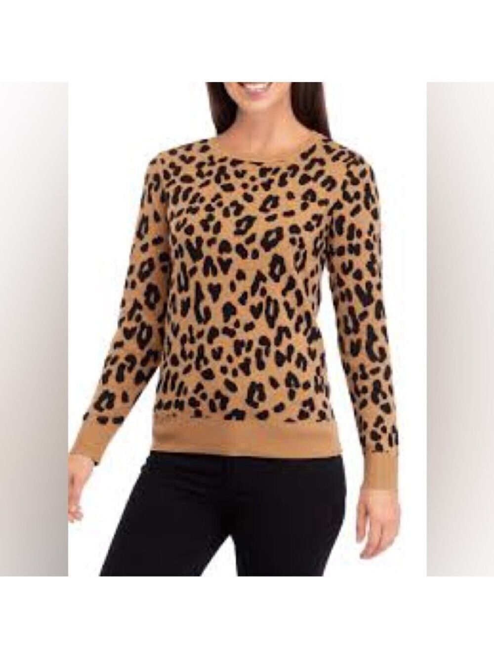 Kim Rogers Animal Print Pullover Sweater Sz Small